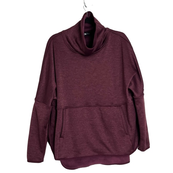 The North Face Slacker Maroon Cowl Neck Heathered Pullover Sweatshirt M / L - Picture 1 of 8
